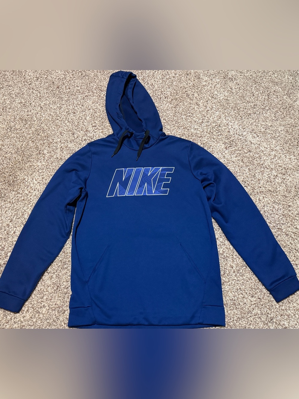 Nike Men’s Royal Blue Pullover Hoodie with Logo